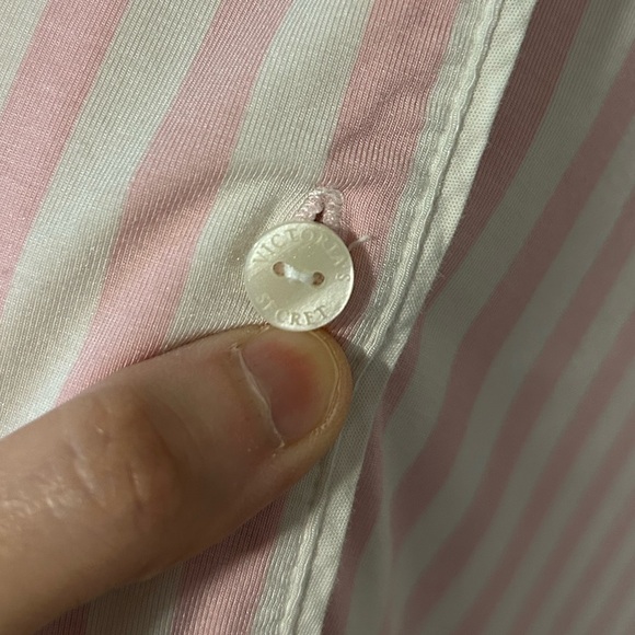 Victoria’s Secret Modal Soft Button-Front Sleepshirt Pretty Blossom Stripes S - Picture 8 of 13